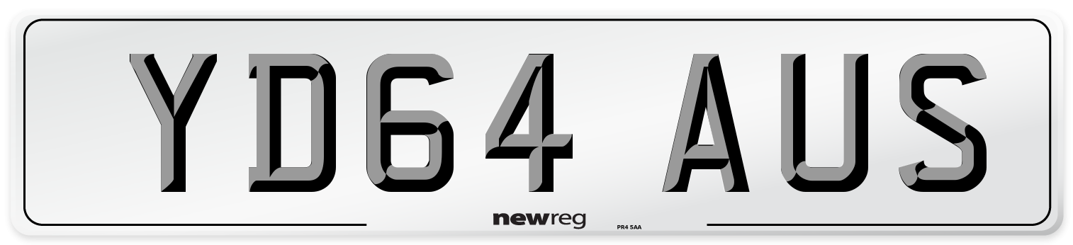 YD64 AUS Number Plate from New Reg